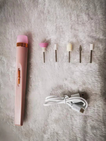 5 in 1 Electric Manicure Set-Nail Drill Polisher-Cordless USB Rechargeable With LED. 5 in 1 Electric Manicure Set-Nail Drill Polisher-Cordless USB Rechargeable With LED.