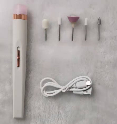 5 in 1 Electric Manicure Set-Nail Drill Polisher-Cordless USB Rechargeable With LED. 5 in 1 Electric Manicure Set-Nail Drill Polisher-Cordless USB Rechargeable With LED.