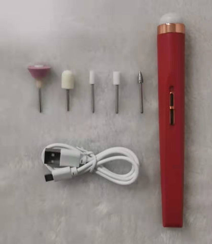 5 in 1 Electric Manicure Set-Nail Drill Polisher-Cordless USB Rechargeable With LED.